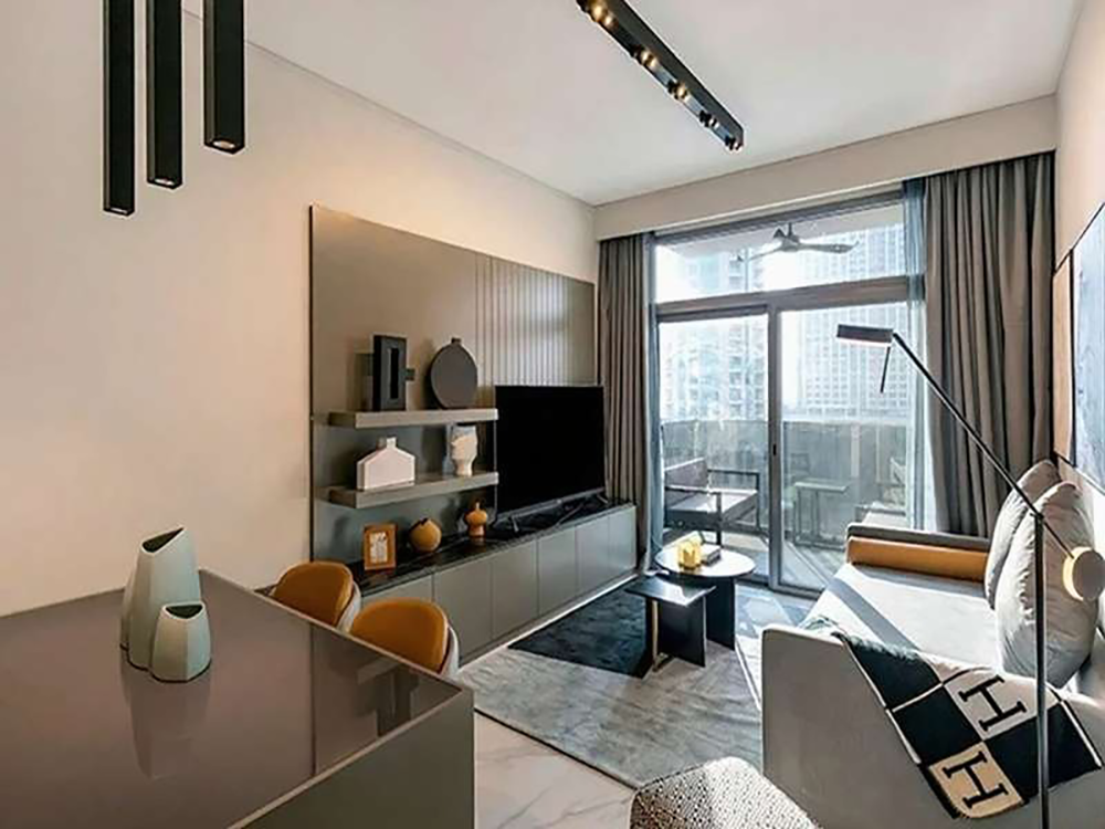 Modern fitted kitchen with cabinets