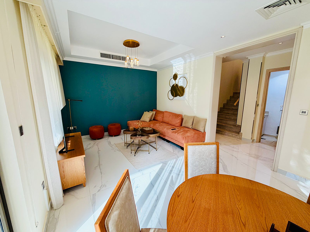 Spacious furnished villa living room