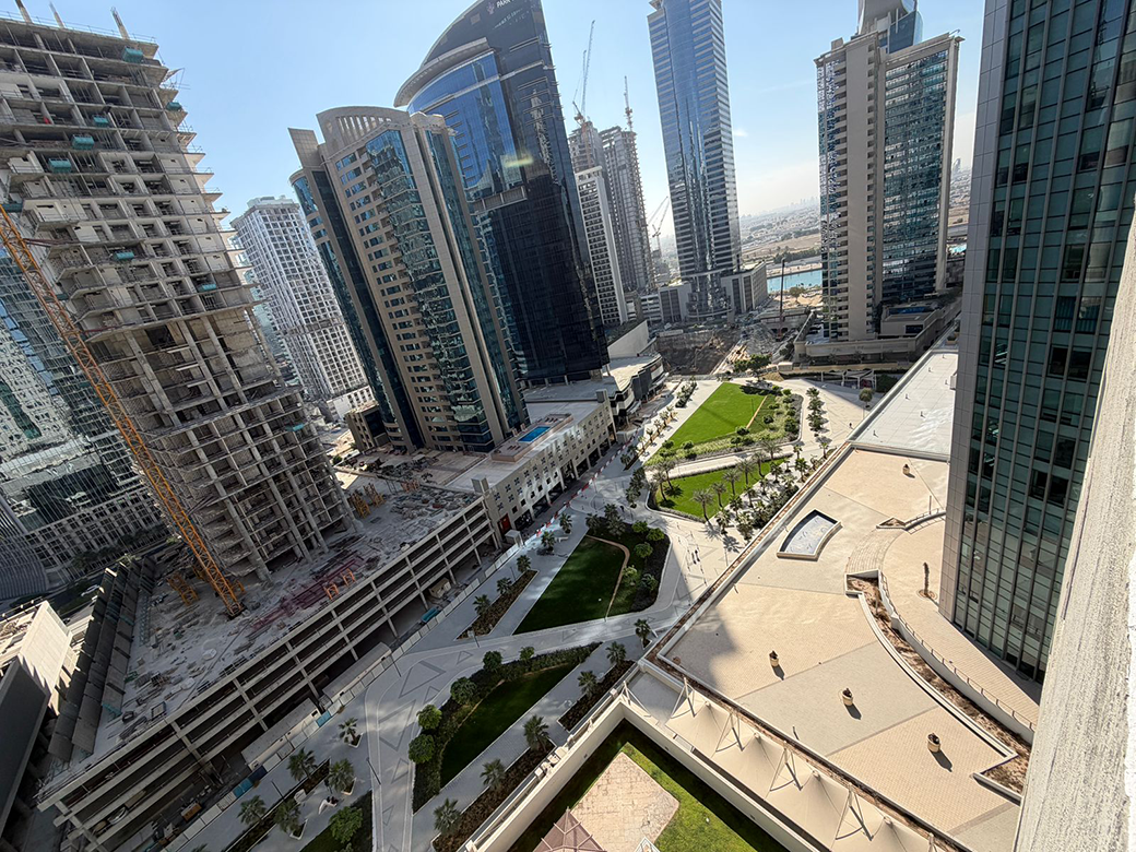 Balcony overlooking Dubai skyline