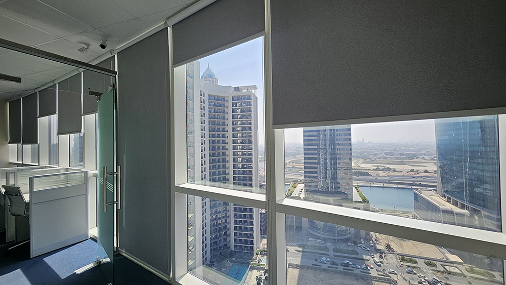 Bright office space with glass partitions for rent in Park Lane Tower, Business Bay, Dubai