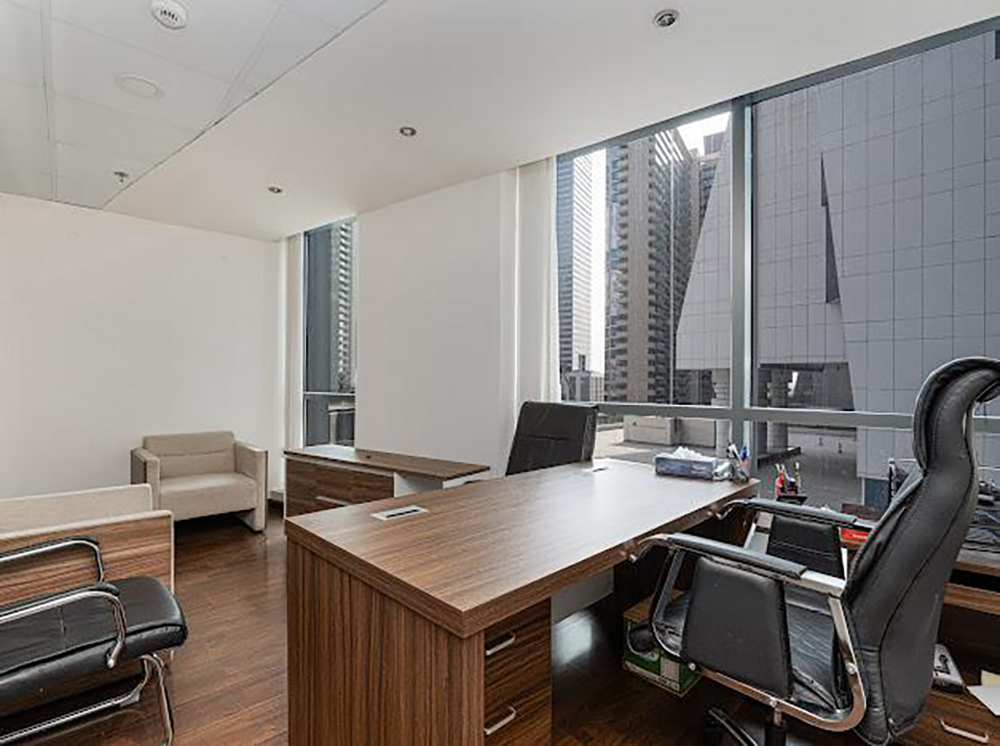 Spacious corporate workspace interior